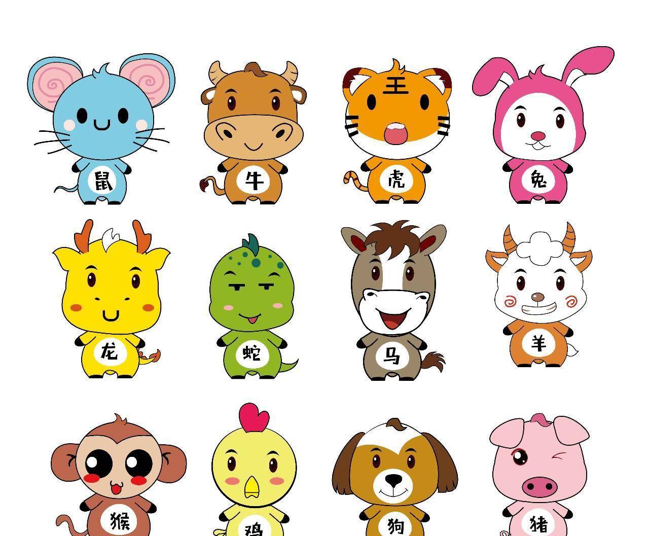 十二生肖顺序表图片 十二生肖简笔画